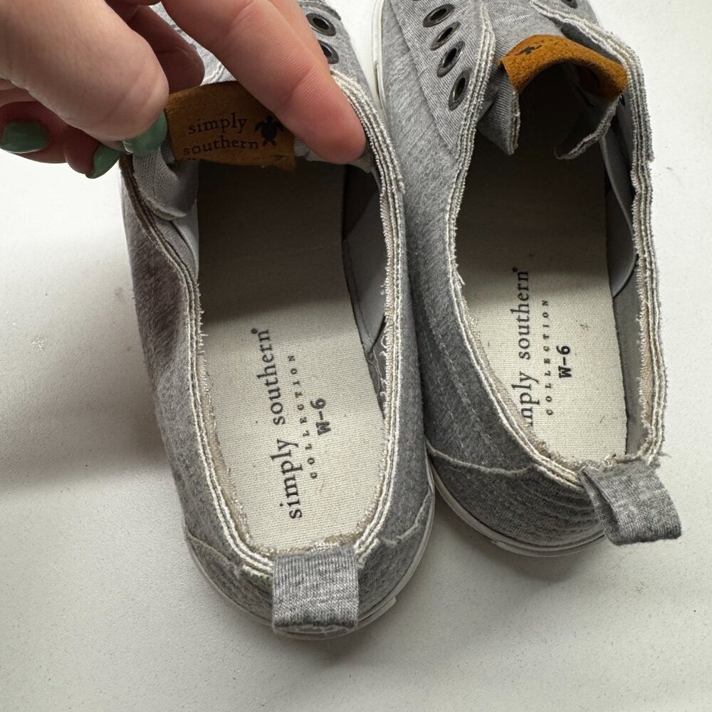 Simply Southern Slip On Sneaker Size 6 Loafer Gray Flat - Picture 5 of 8